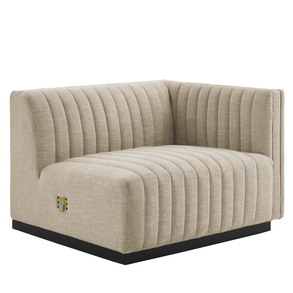 Conjure 4-Piece Channel Tufted Upholstered Fabric Sectional Sofa by Modway