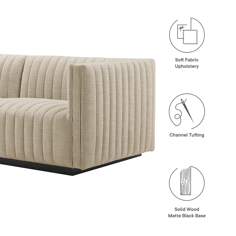 Conjure 4-Piece Channel Tufted Upholstered Fabric Sofa by Modway