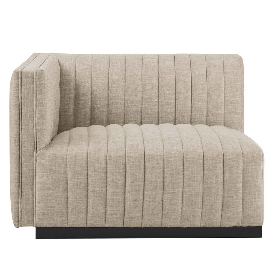 Conjure 6-Piece Channel Tufted Upholstered Fabric Sectional Sofa
