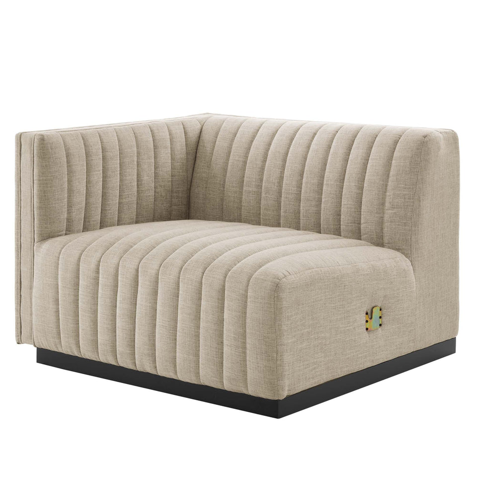 Conjure 4-Piece Channel Tufted Upholstered Fabric L-Shaped Sectional by Modway