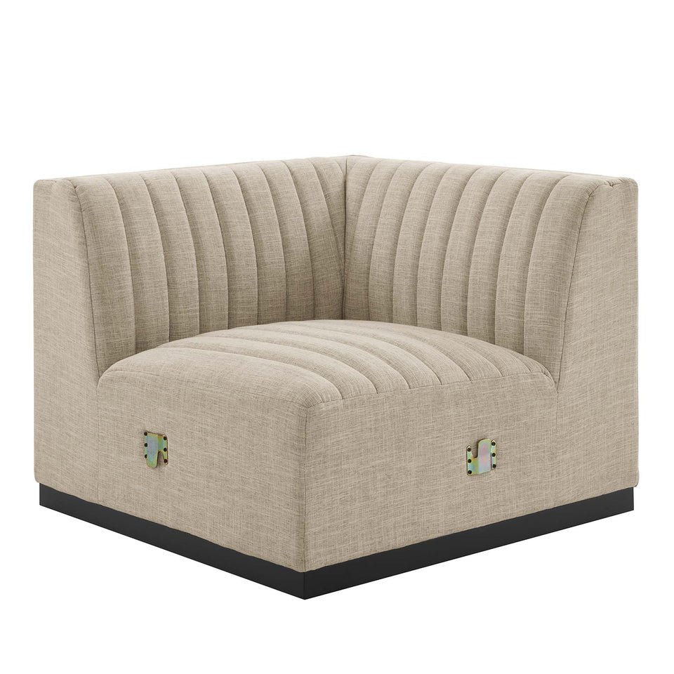 Conjure 4-Piece Channel Tufted Upholstered Fabric L-Shaped Sectional by Modway