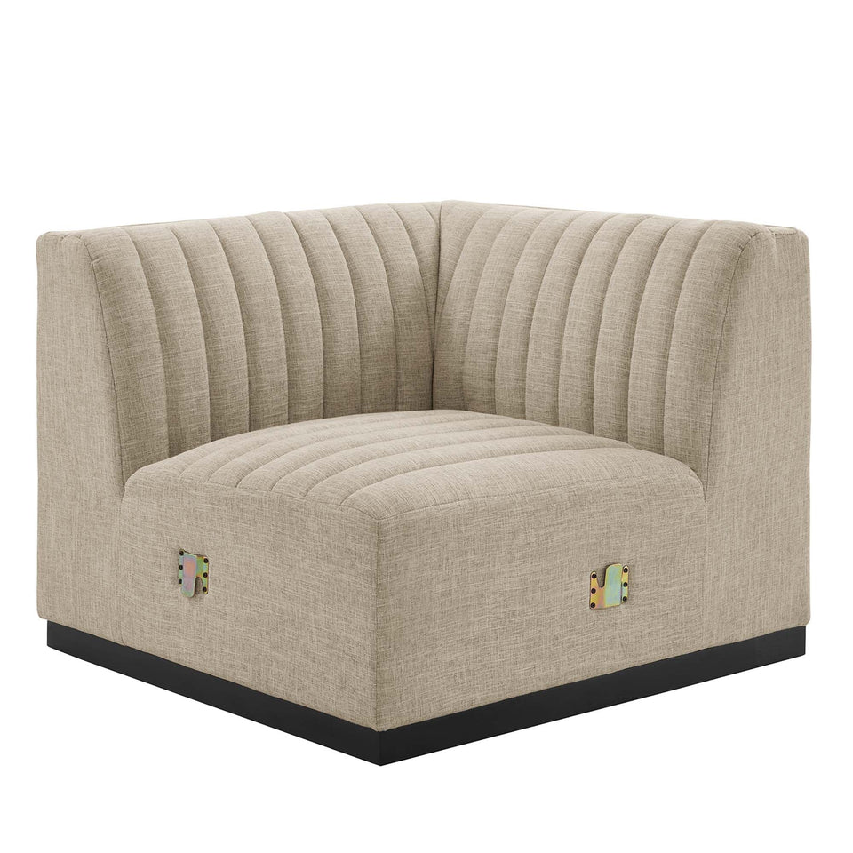 Conjure 5-Piece Channel Tufted Upholstered Fabric L-Shaped Sectional by Modway