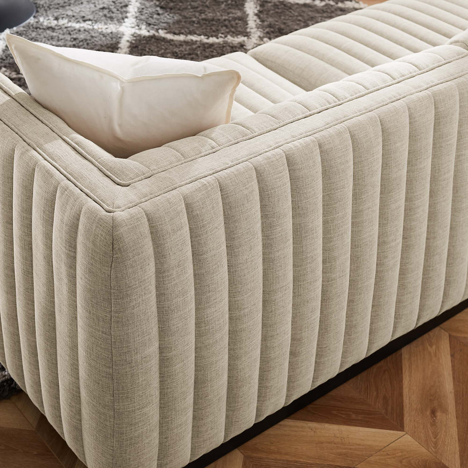 Conjure 5-Piece Channel Tufted Upholstered Fabric L-Shaped Sectional by Modway