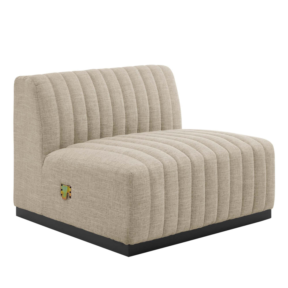 Conjure 6-Piece Channel Tufted Upholstered Fabric U-Shaped Sectional by Modway