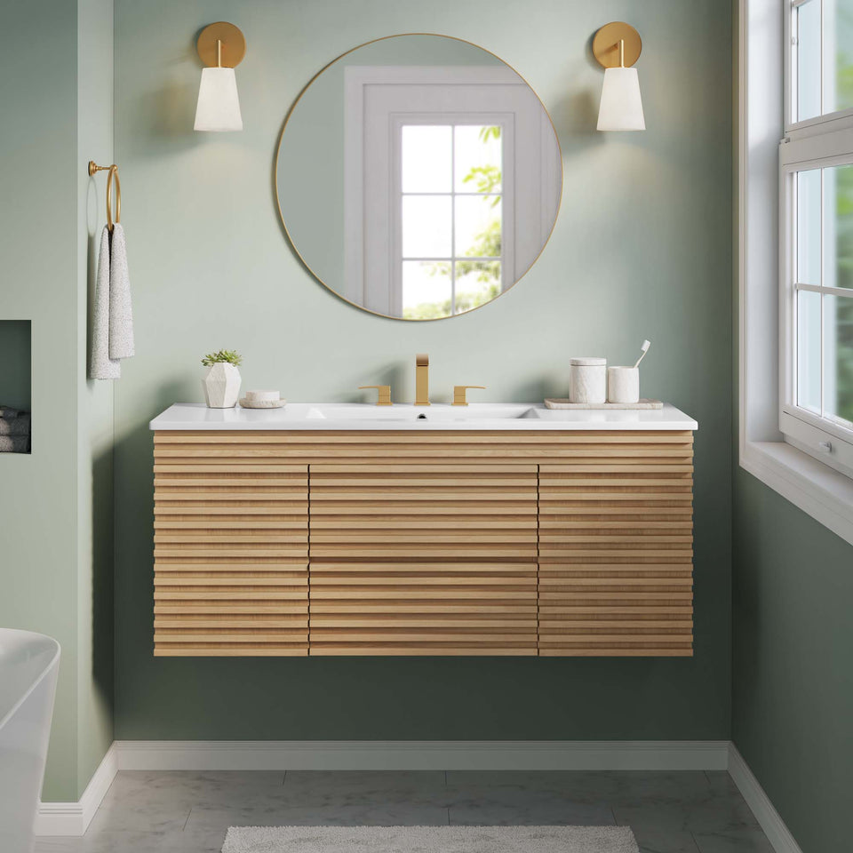 Render 48" Wall-Mount Bathroom Vanity by Modway