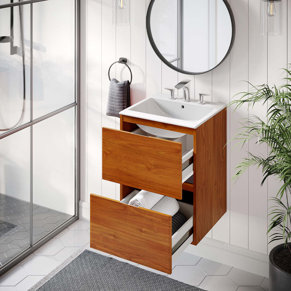 Scenic Wall-Mount Bathroom Vanity Basin Included by Modway