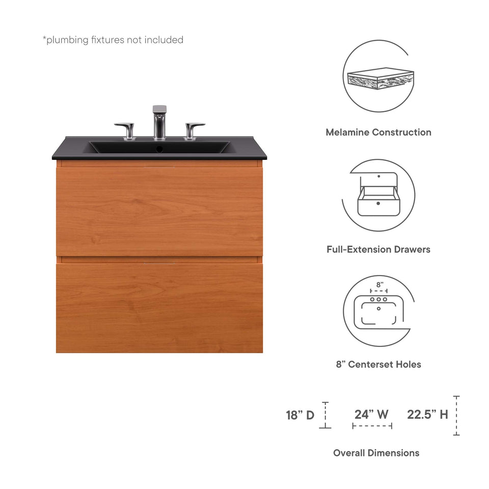 Scenic Wall-Mount Bathroom Vanity Basin Included by Modway