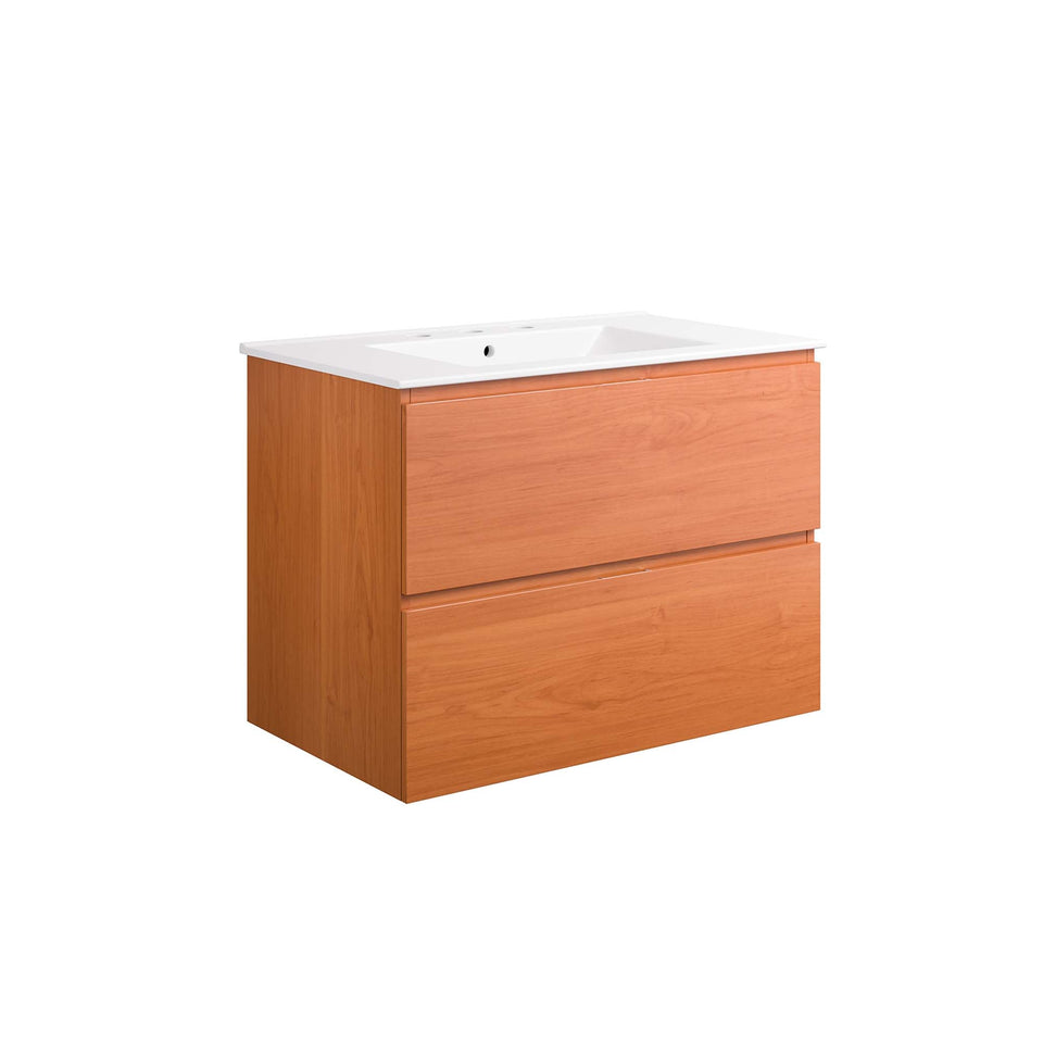 Scenic Wall-Mount Bathroom Vanity Basin Included by Modway
