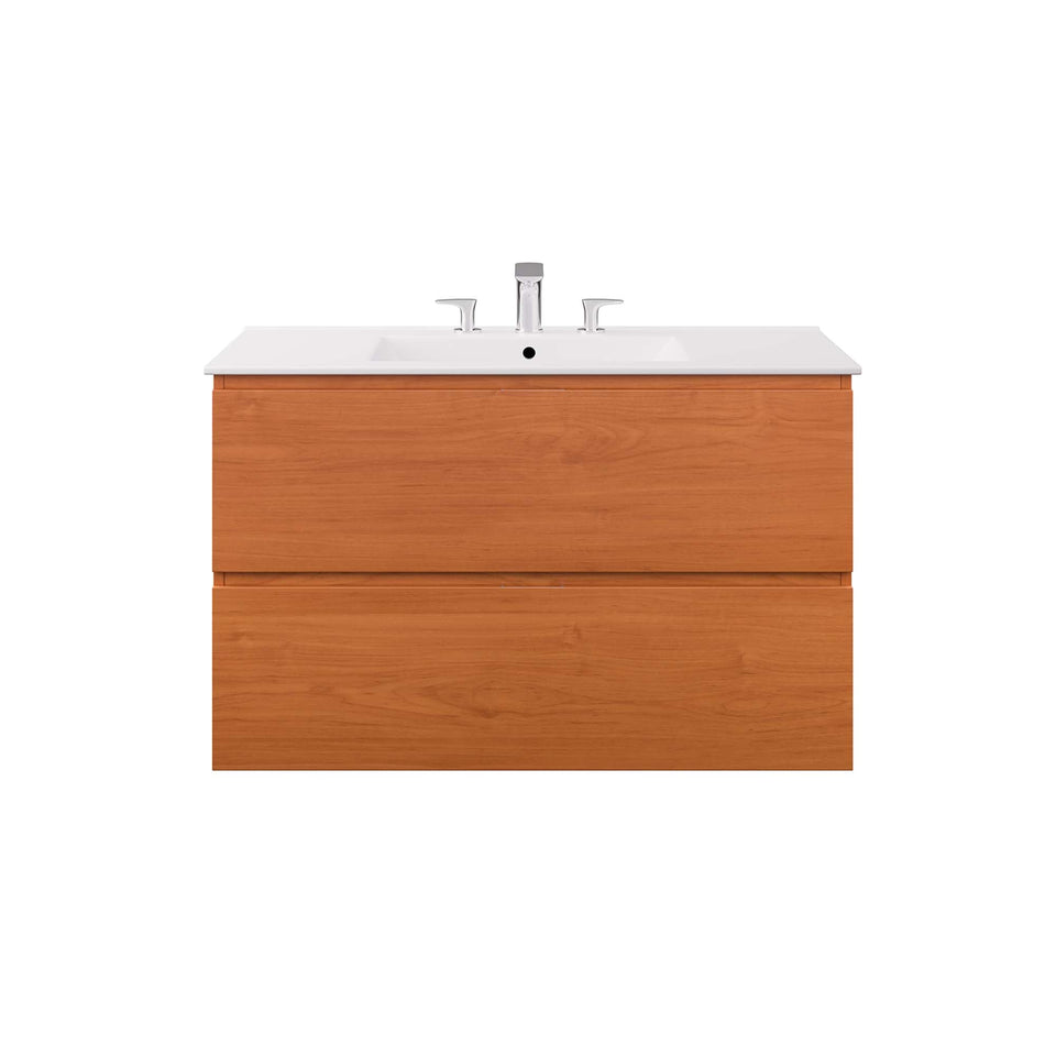 Scenic Wall-Mount Bathroom Vanity Basin Included by Modway