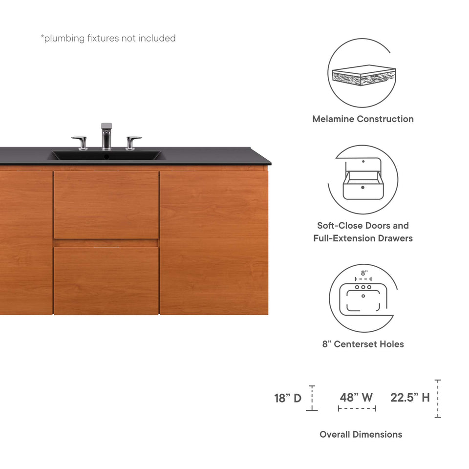 Scenic Wall-Mount Bathroom Vanity Basin Included by Modway