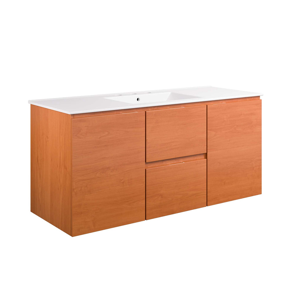 Scenic Wall-Mount Bathroom Vanity Basin Included by Modway