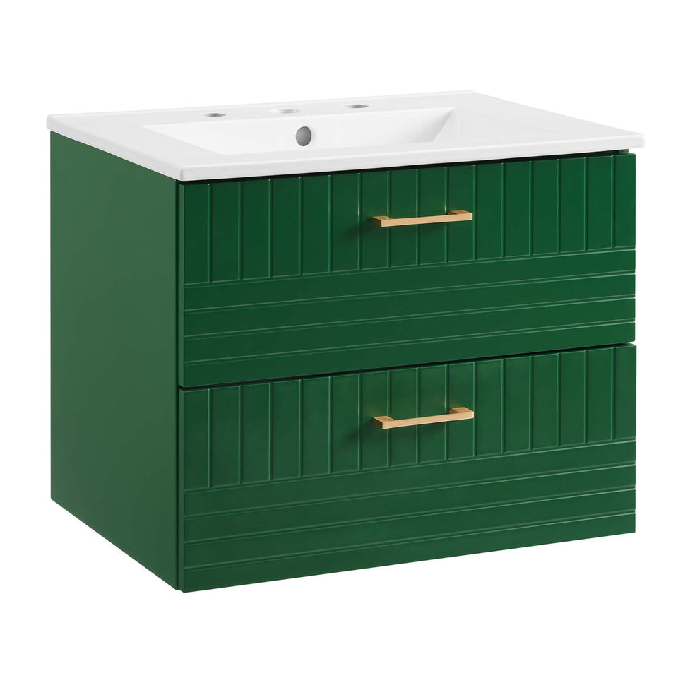 Daybreak Wall-Mount Bathroom Vanity Basin Included by Modway