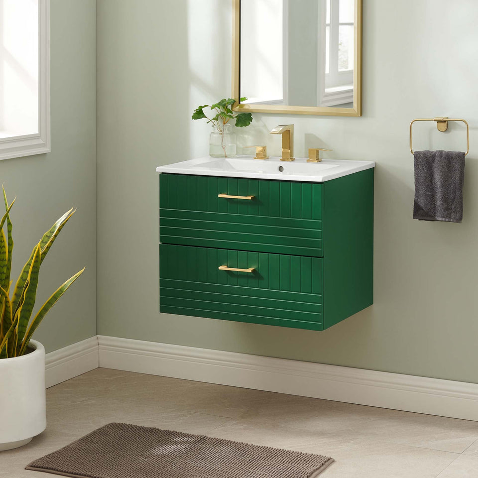 Daybreak Wall-Mount Bathroom Vanity Basin Included by Modway