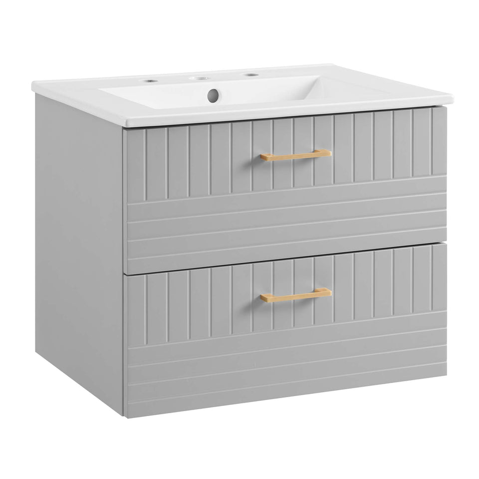 Daybreak Wall-Mount Bathroom Vanity Basin Included by Modway