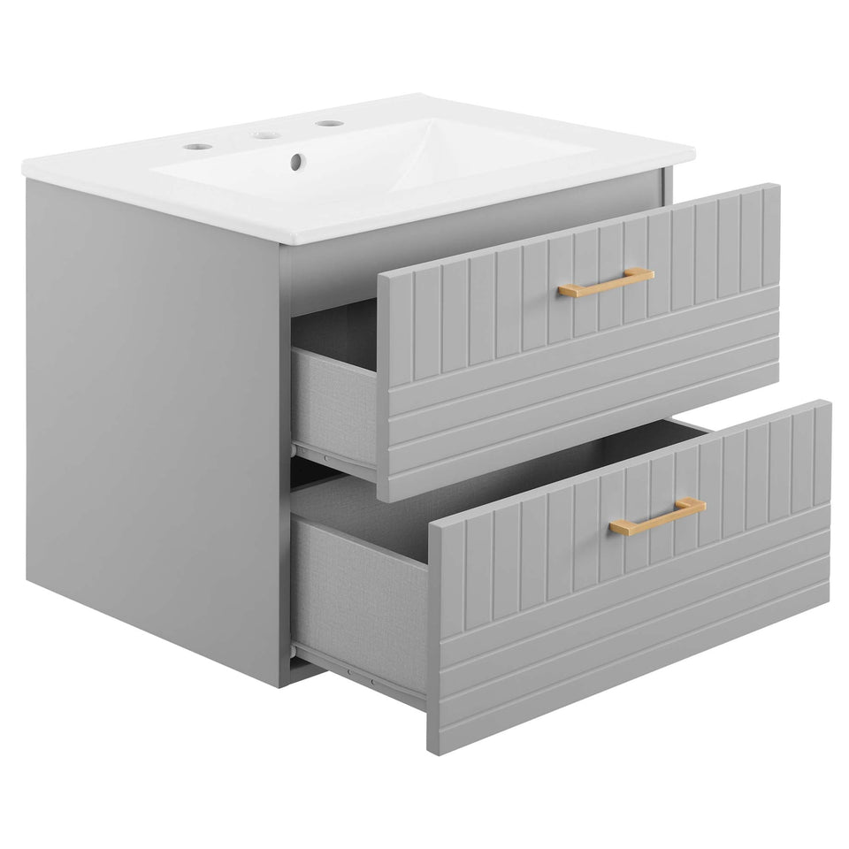 Daybreak Wall-Mount Bathroom Vanity Basin Included by Modway
