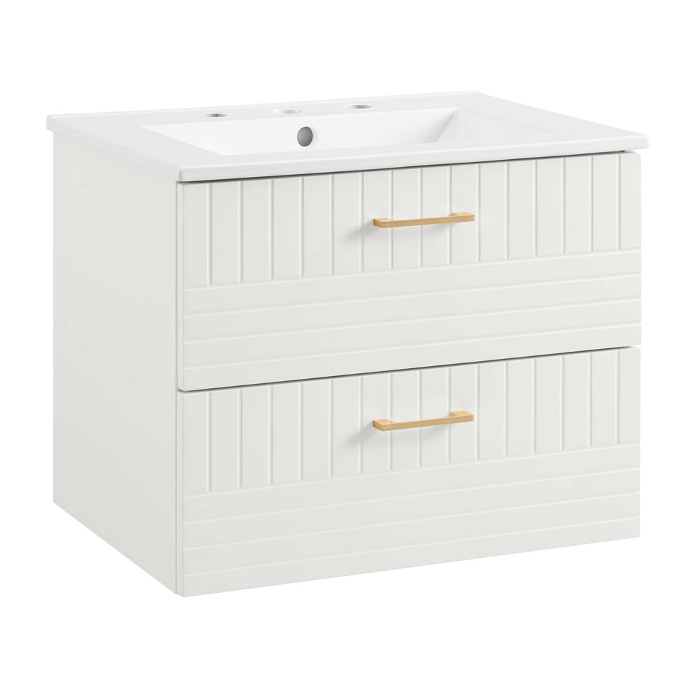 Daybreak Wall-Mount Bathroom Vanity Basin Included by Modway