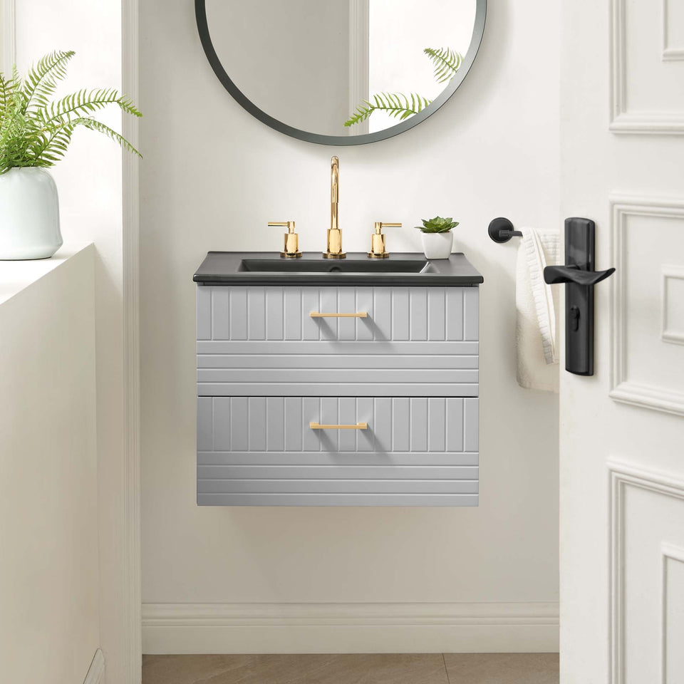 Daybreak Wall-Mount Bathroom Vanity Basin Included by Modway