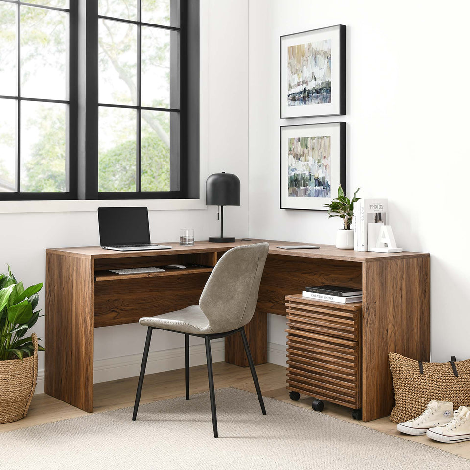 Render Wood Desk and File Cabinet Set by Modway