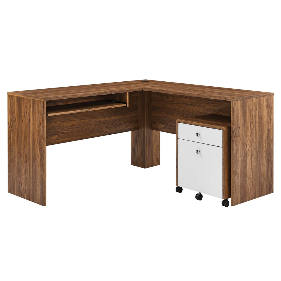 Transmit Wood Desk and File Cabinet Set by Modway