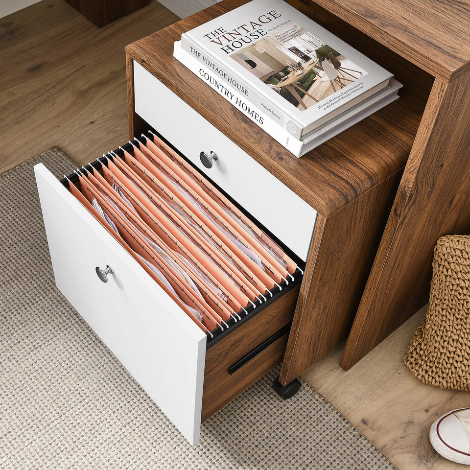 Transmit Wood Desk and File Cabinet Set by Modway
