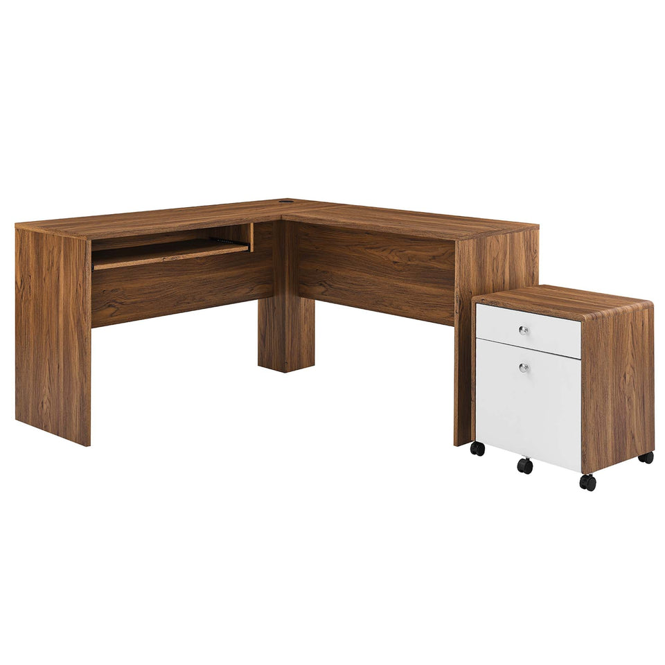 Transmit Wood Desk and File Cabinet Set by Modway