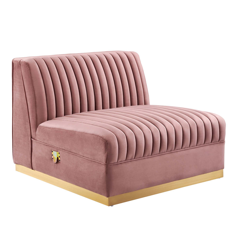 Sanguine Channel Tufted Performance Velvet 4-Seat Modular Sectional Sofa by Modway