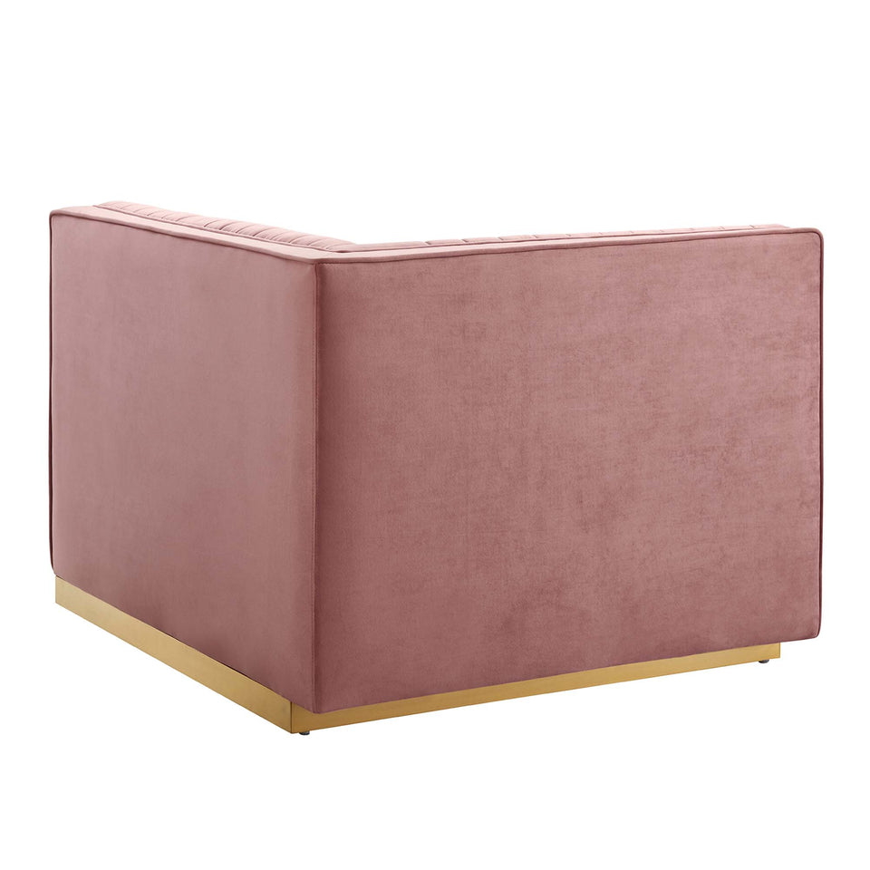 Sanguine Channel Tufted Performance Velvet 4-Seat Modular Sectional Sofa by Modway