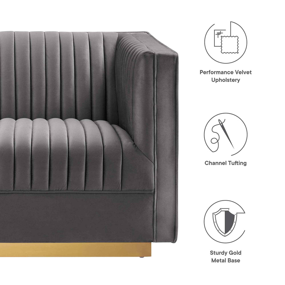Sanguine 5-Piece Channel Tufted Performance Velvet Modular Sectional Sofa by Modway