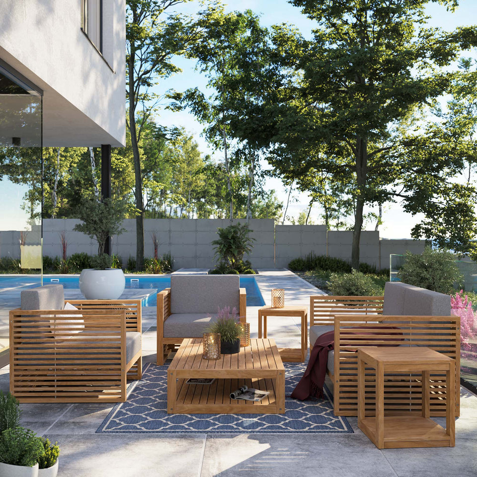 Carlsbad 6-Piece Teak Wood Outdoor Patio Set by Modway