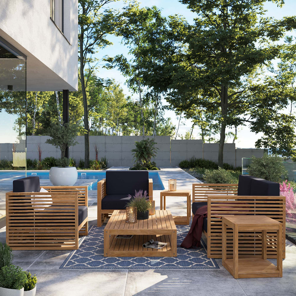 Carlsbad 6-Piece Teak Wood Outdoor Patio Set by Modway