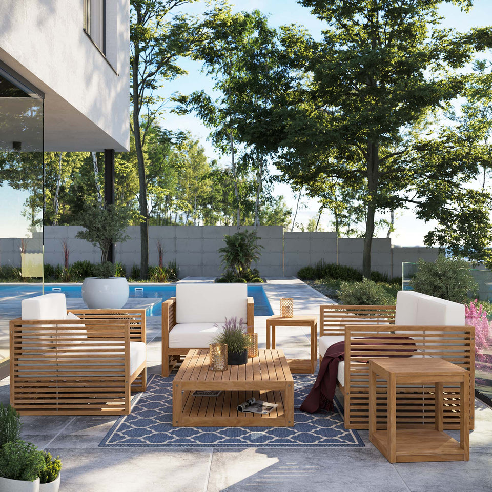 Carlsbad 6-Piece Teak Wood Outdoor Patio Set by Modway