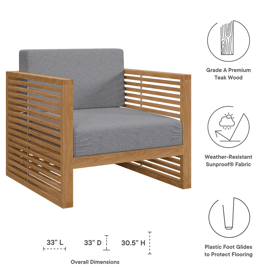 Carlsbad 3-Piece Teak Wood Outdoor Patio Set by Modway