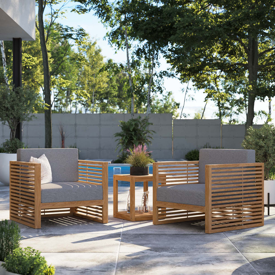 Carlsbad 3-Piece Teak Wood Outdoor Patio Set by Modway