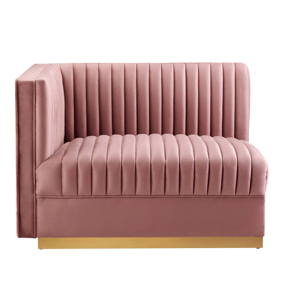 Sanguine 6-Piece Channel Tufted Performance Velvet Modular Sectional Sofa by Modway