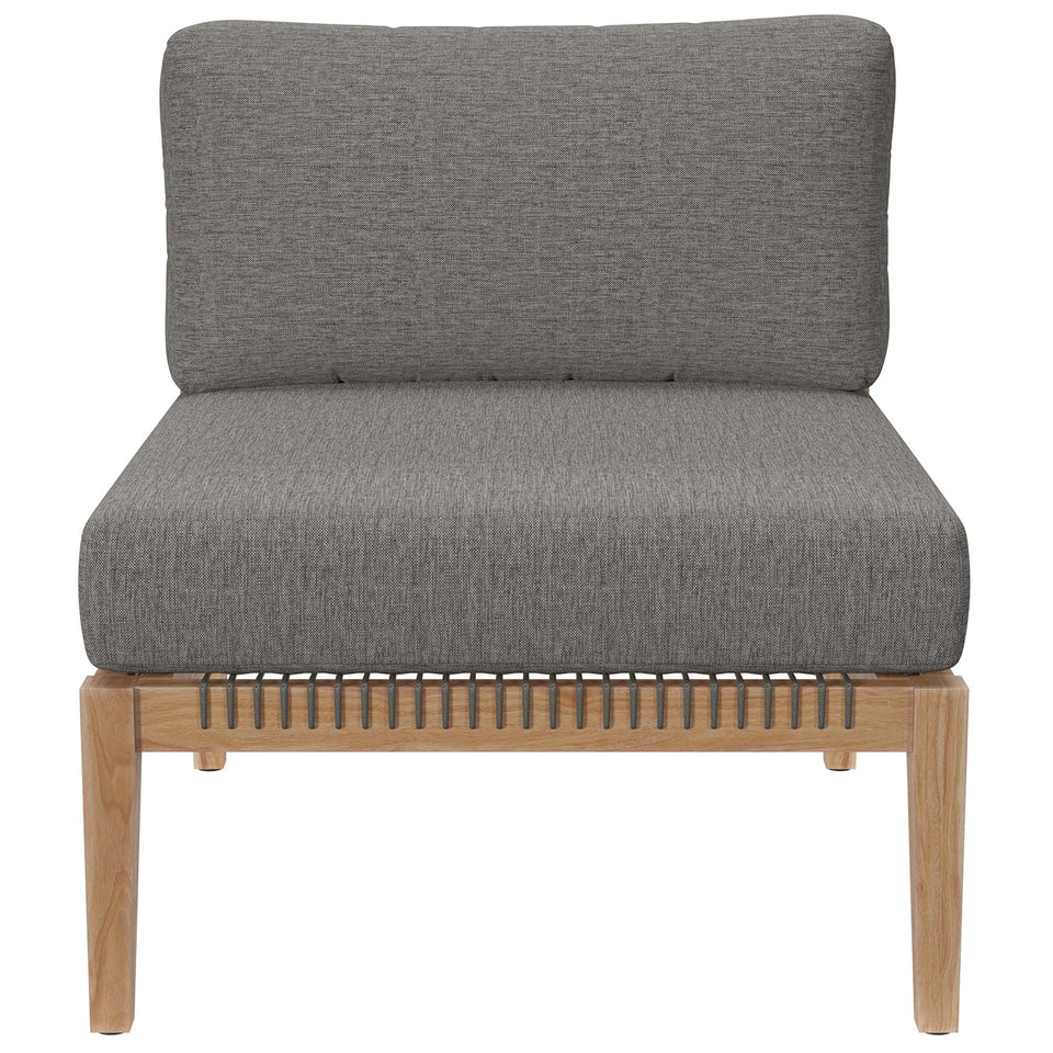 Clearwater Outdoor Patio Teak Wood Armless Chair by Modway
