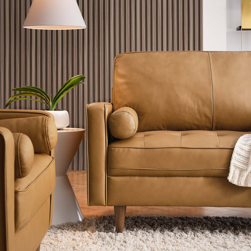 Valour 88" Leather Sofa by Modway