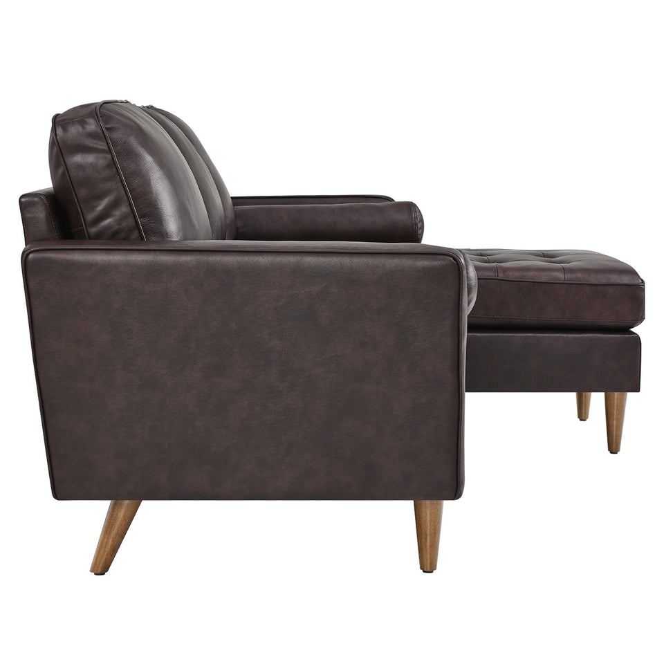 Valour 78" Leather Apartment Sectional Sofa by Modway