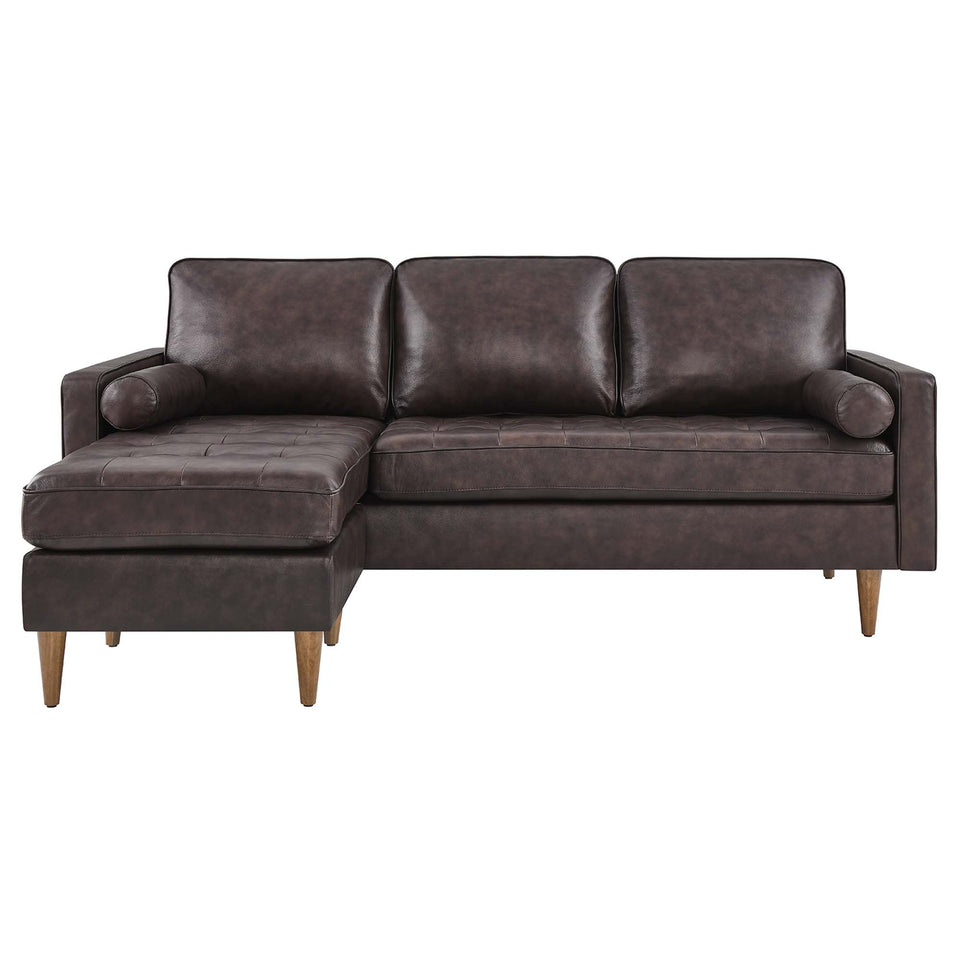 Valour 78" Leather Apartment Sectional Sofa by Modway