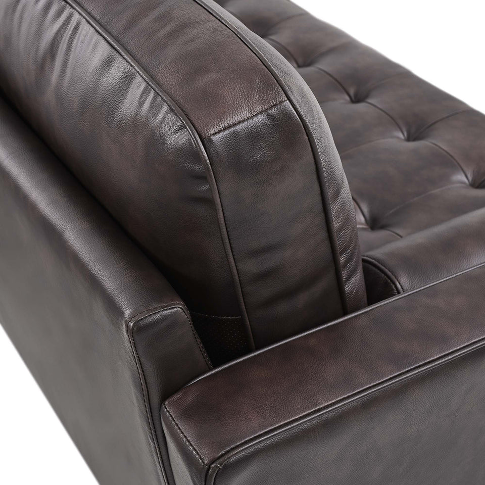 Valour 78" Leather Apartment Sectional Sofa by Modway