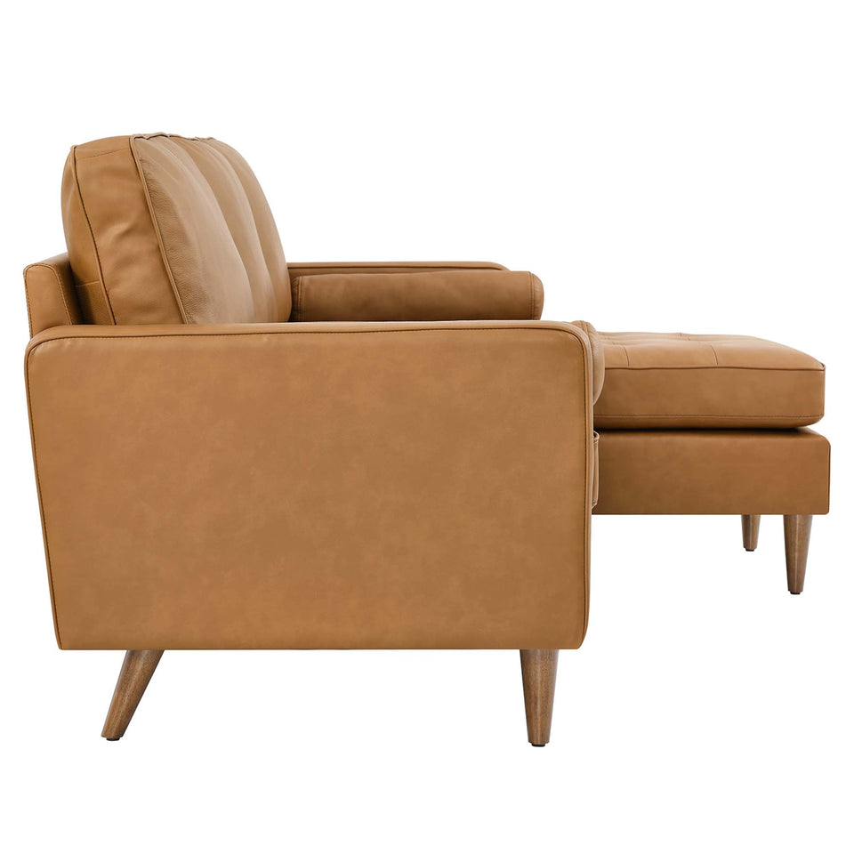 Valour 78" Leather Apartment Sectional Sofa by Modway