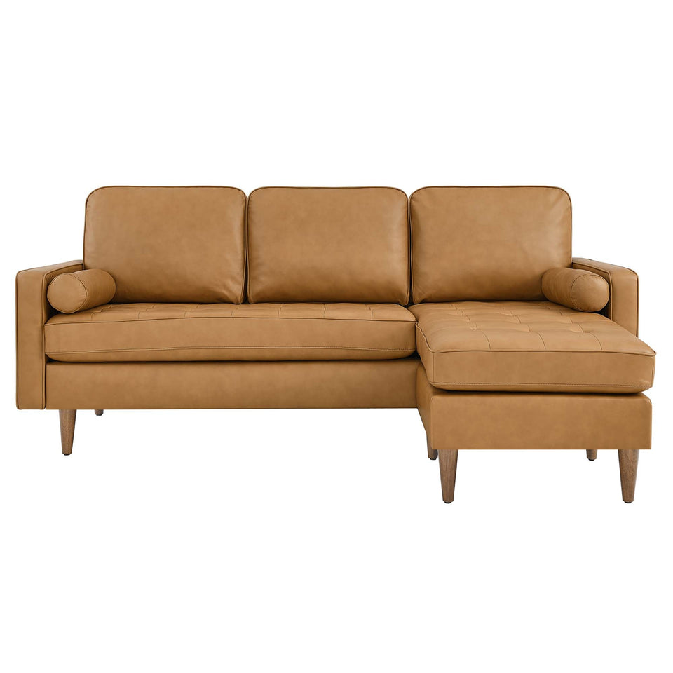 Valour 78" Leather Apartment Sectional Sofa by Modway