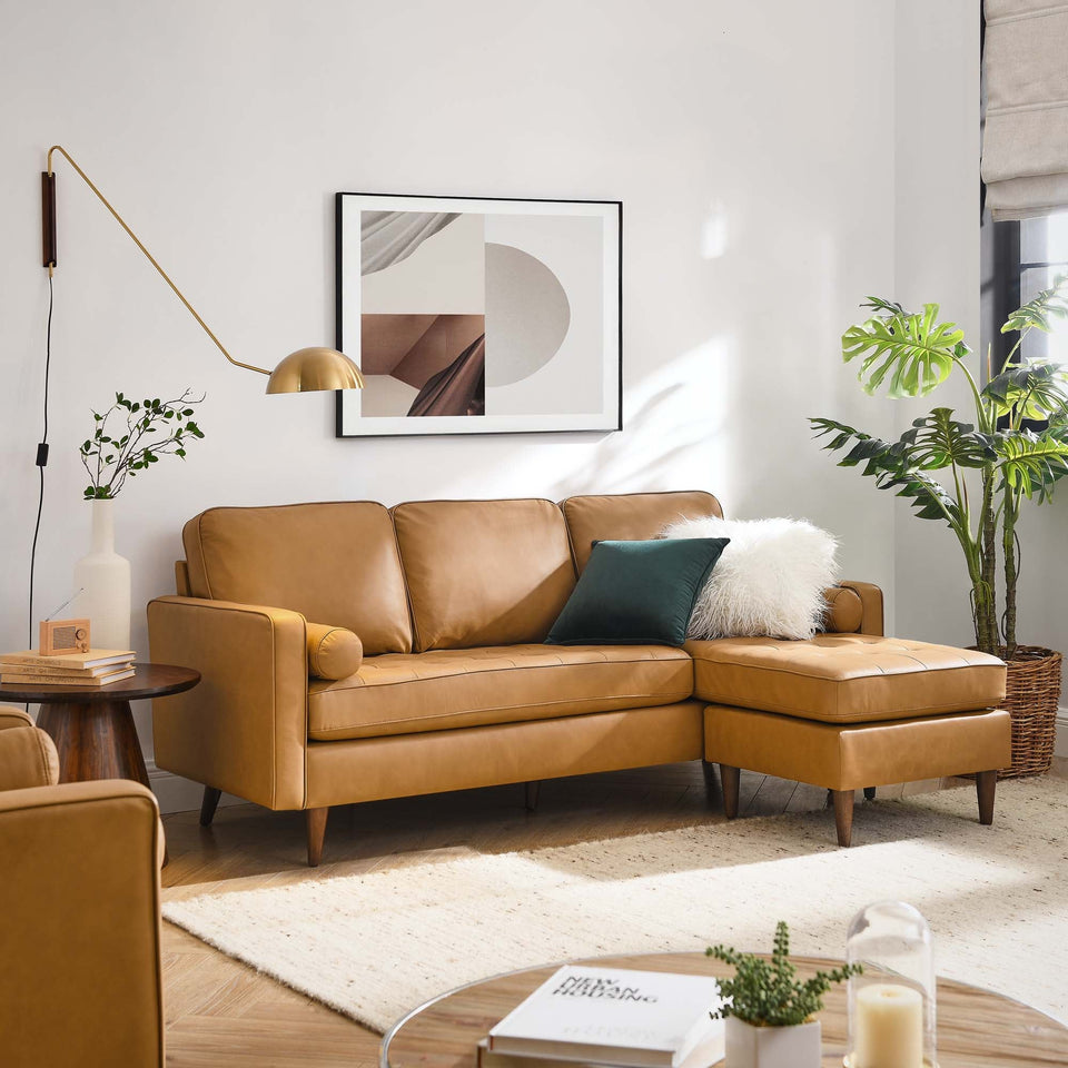 Valour 78" Leather Apartment Sectional Sofa by Modway