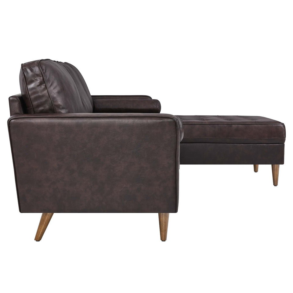 Valour 98" Leather Sectional Sofa by Modway