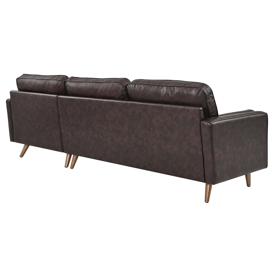 Valour 98" Leather Sectional Sofa by Modway