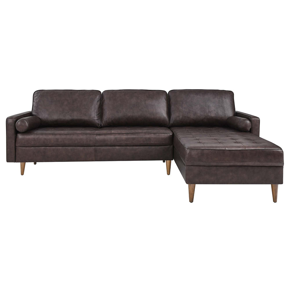 Valour 98" Leather Sectional Sofa by Modway