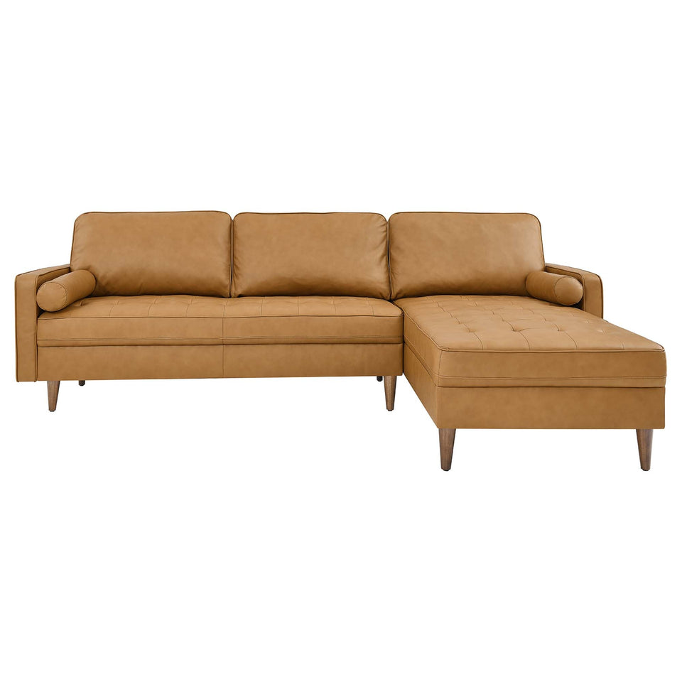 Valour 98" Leather Sectional Sofa by Modway