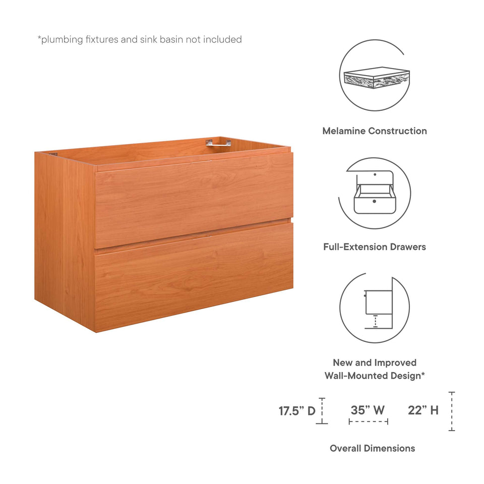 Scenic Wall-Mount Bathroom Cabinet Basin Not Included by Modway