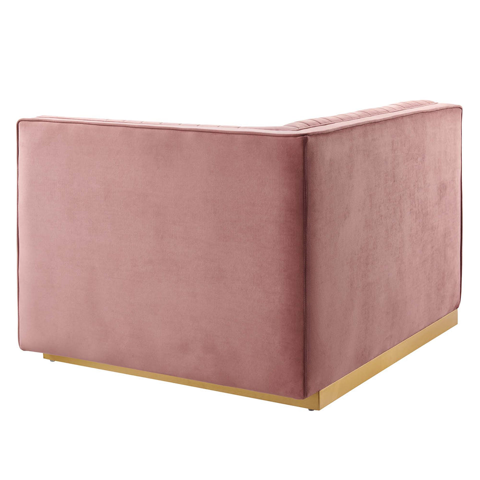 Sanguine Channel Tufted Performance Velvet Modular Sectional Sofa Right-Arm Chair by Modway