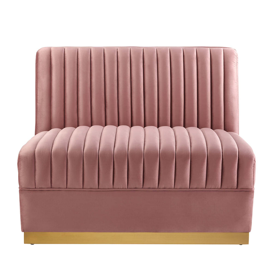 Sanguine Channel Tufted Performance Velvet Modular Sectional Sofa Armless Chair by Modway