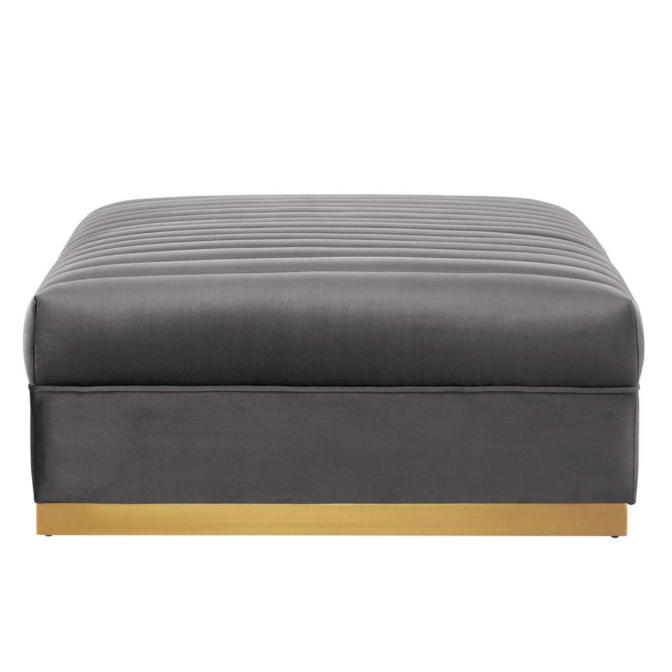 Sanguine Channel Tufted Performance Velvet Modular Sectional Sofa Ottoman by Modway